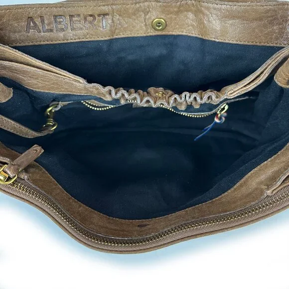 Jerome Dreyfuss Albert Messenger Crossbody Bag Brown Leather - Picture 8 of 16